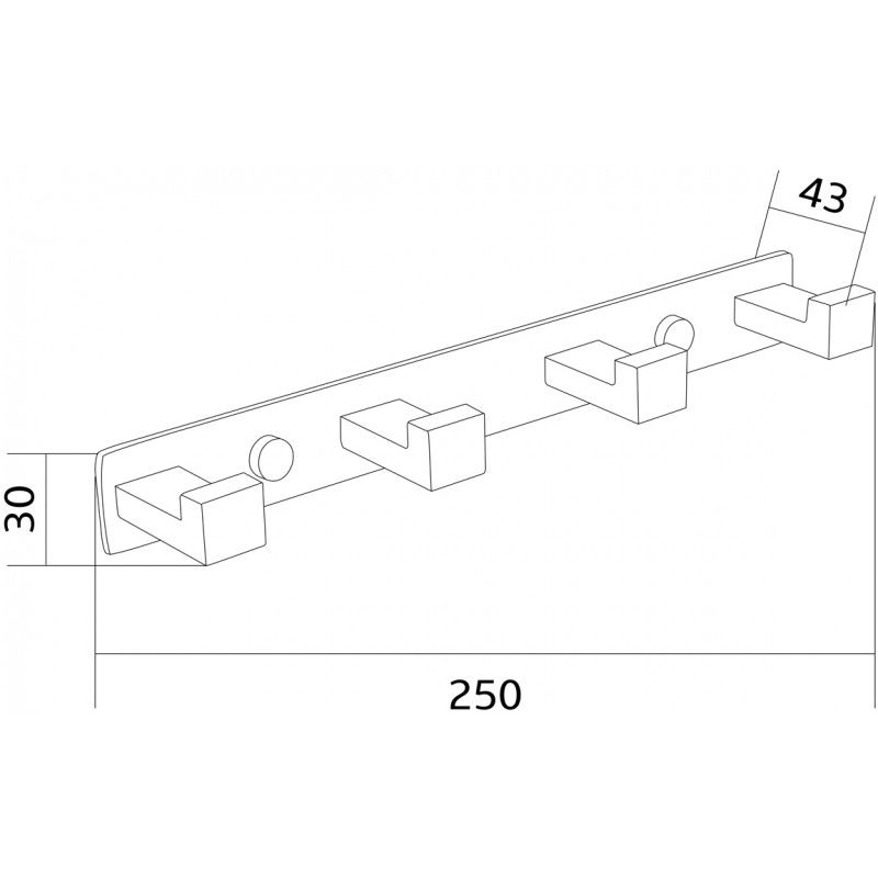 Mexen čtyřnásobný háček na ručník, chrom - 709264-00