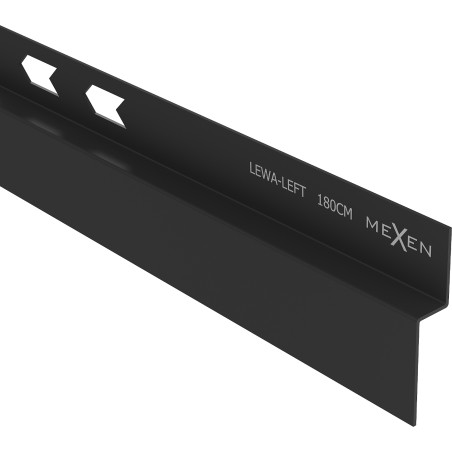 Mexen Line-B zešikmená lišta ke stěně 180 cm levá, černá - 187002180L