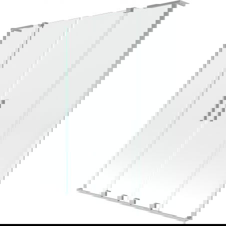 Mexen Velar L Dvoudílná vanová zástěna se dvěma posuvnými křídly 140 x 150 cm, transparentní, chrom - 896-140-003-02-01