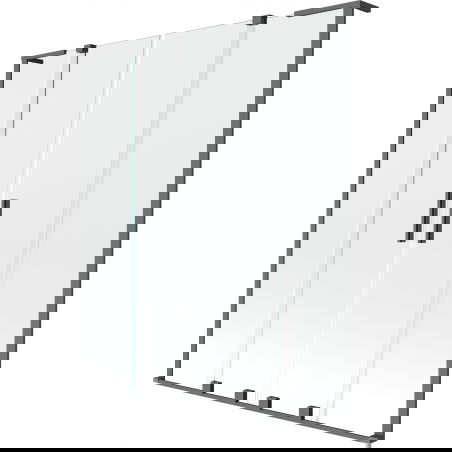 Mexen Velar L Dvojitá vanová zástěna, posuvná, 2-dílná, 160 x 150 cm, transparentní, gun metal - 896-160-003-02-95