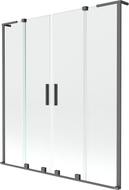 Mexen Velar L Duo vanová zástěna 2-křídlá posuvná 160 x 150 cm, transparentní, gun metal - 896-160-003-02-95