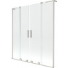 Mexen Velar L Duo vanová stěna 2křídlová posuvná 160 x 150 cm, transparentní, kartáčovaný nikl - 896-160-003-02-97