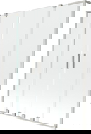 Mexen Velar L Dvojitá vana na vanu 2-křídlová posuvná 160 x 150 cm, transparentní, kartáčovaný nikl - 896-160-003-02-97