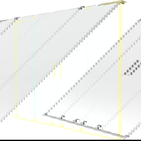Mexen Velar L Duo sprchová zástěna 2-křídlová posuvná 170 x 150 cm, transparentní, zlatá kartáčovaná - 896-170-003-02-55