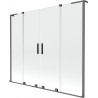 Mexen Velar L Duo vanová zástěna 2-křídlová posuvná 170 x 150 cm, transparentní, gun metal - 896-170-003-02-95