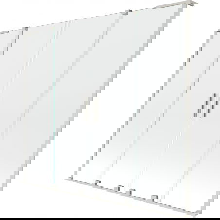 Mexen Velar L Duo vanová zástěna 2-křídlová posuvná 170 x 150 cm, transparentní, kartáčovaný nikl - 896-170-003-02-97