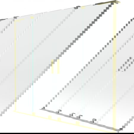 Mexen Velar L Duo dvoukřídlá roztažitelná vanová zástěna 200 x 150 cm, transparentní, zlatá - 896-200-003-02-50