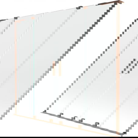 Mexen Velar L Duo vanová zástěna 2-křídlová posuvná 200 x 150 cm, transparentní, růžové zlato - 896-200-003-02-60