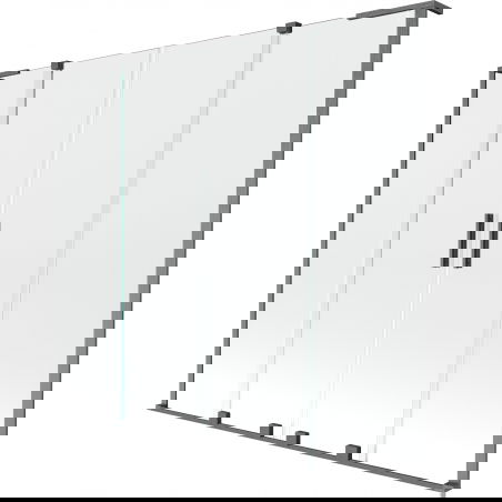 Mexen Velar L Duo vanová zástěna 2-dílná posuvná 200 x 150 cm, transparentní, kartáčovaná gun šedá - 896-200-003-02-66