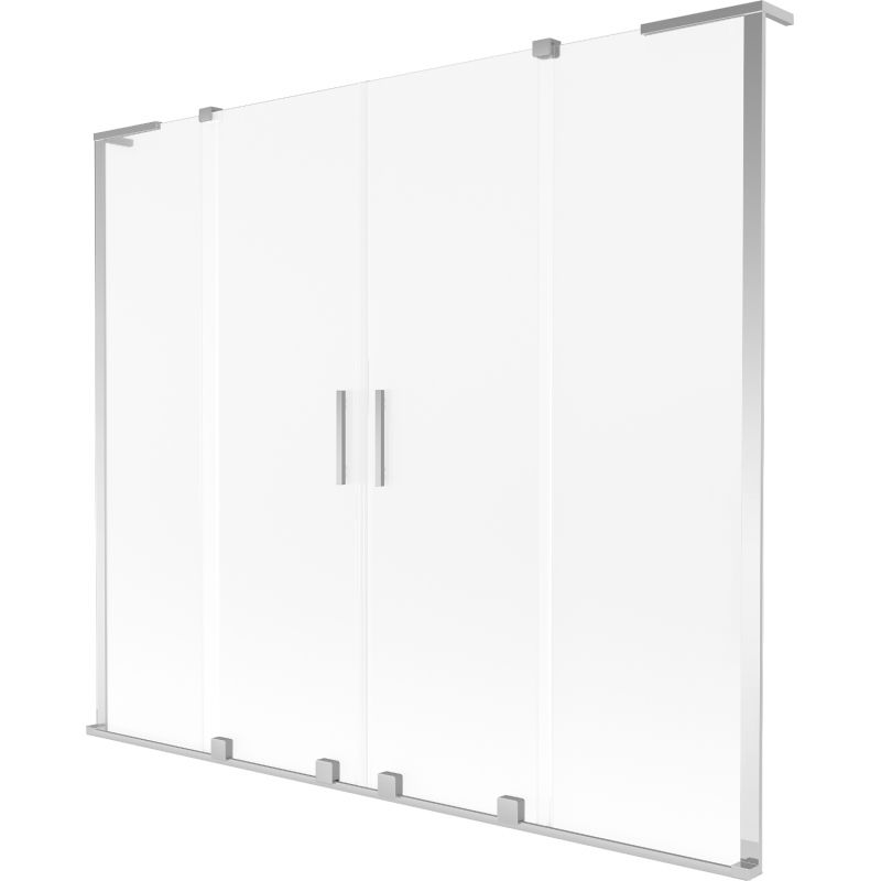 Mexen Velar L Duo vanová zástěna 2-křídlová posuvná 200 x 150 cm, mat, chrom - 896-200-003-32-01