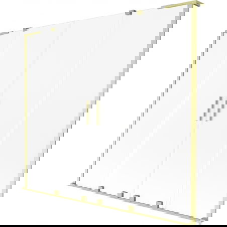 Mexen Velar L Duo vanová zástěna 2-křídlová posuvná 200 x 150 cm, matná, zlatá kartáčovaná - 896-200-003-32-55