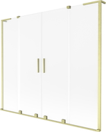 Mexen Velar L Duo vanová zástěna dvoukřídlá posuvná 200 x 150 cm, matné sklo, zlato kartáčované - 896-200-003-32-55