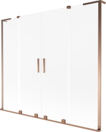 Mexen Velar L Duo vanová zástěna dvoukřídlá posuvná 200 x 150 cm, mražené, růžové zlato - 896-200-003-32-60