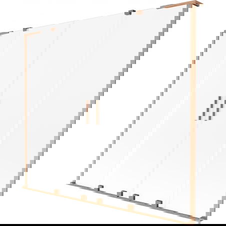 Mexen Velar L Duo vanová zástěna 2dílná posuvná 200 x 150 cm, matná, kartáčovaná měď - 896-200-003-32-65