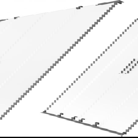 Mexen Velar L Duo sprchová zástěna 2-křídlová posuvná 200 x 150 cm, mat, kartáčovaná gun gray - 896-200-003-32-66