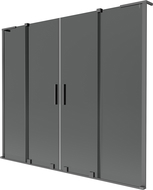 Mexen Velar L Dvojitý vanový paravan, 2-křídlý, posuvný, 200 x 150 cm, grafit, gun metal - 896-200-003-42-95