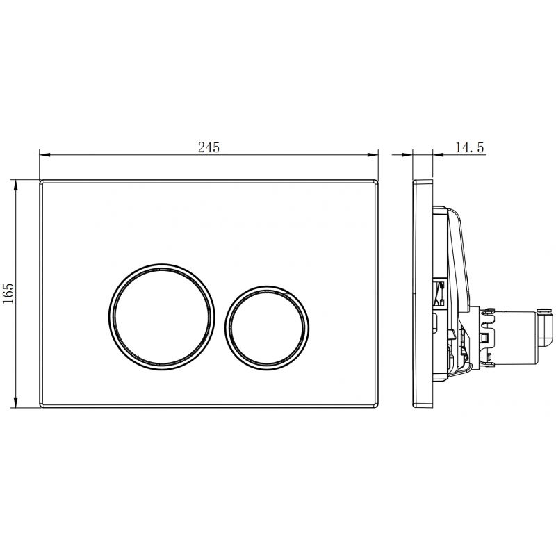 Mexen Fenix Air 05 pneumatické splachovací tlačítko, matný chrom - 6A0502