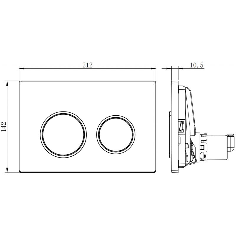 Mexen Fenix Air 07 XS pneumatické splachovací tlačítko, matný chrom - 6A0702
