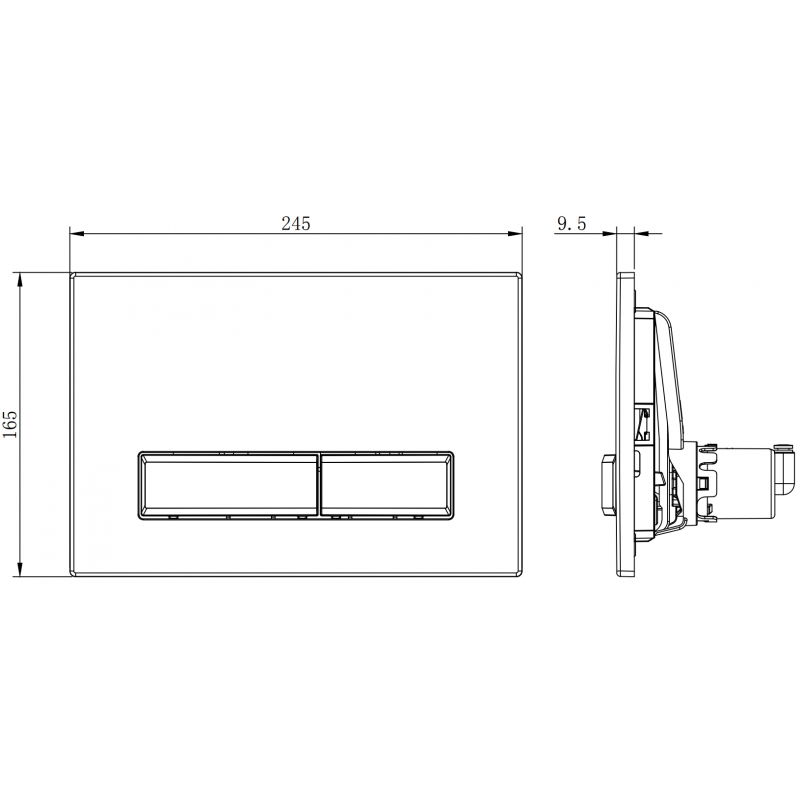 Mexen Fenix Air 09 pneumatické splachovací tlačítko, lesklá bílá - 6A0900