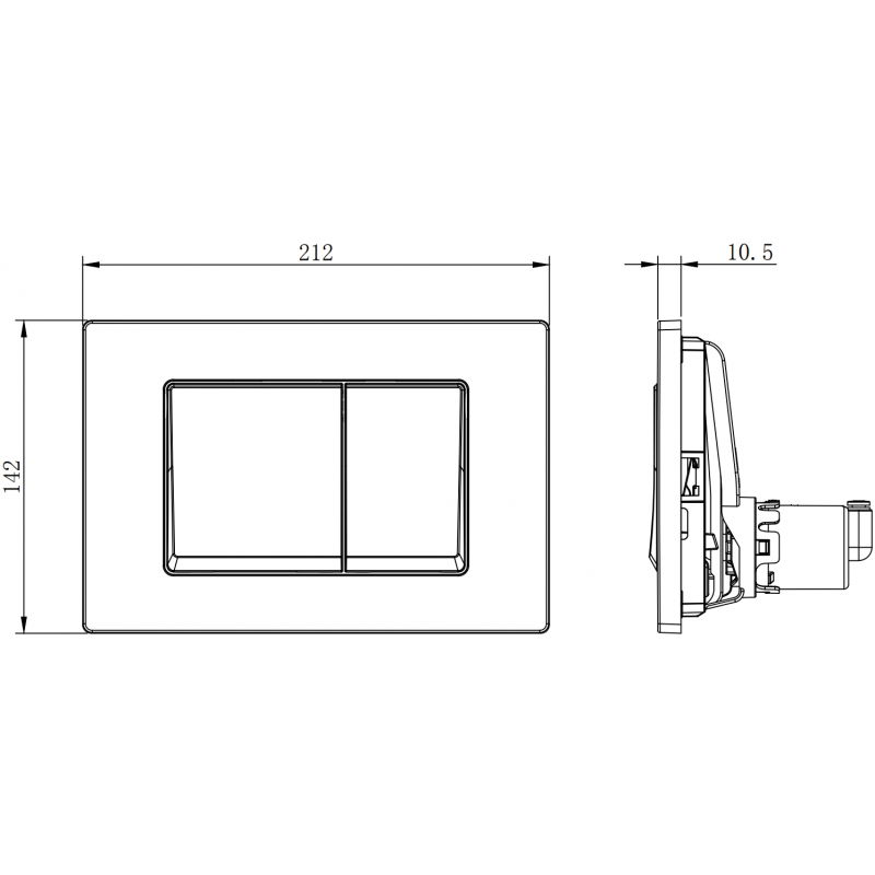 Mexen Fenix Air 10 XS pneumatické splachovací tlačítko, matný chrom - 6A1002