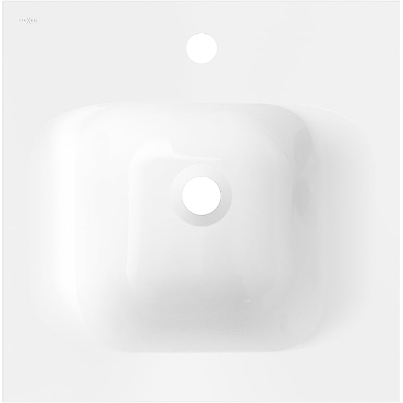 Mexen Vela umyvadlo zapuštěné do desky 46 x 46,5 cm, bílý lesk - 25234500