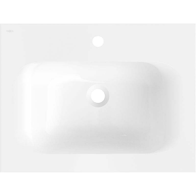 Mexen Vela umyvadlo zapuštěné do desky 61 x 46,5 cm, bílý lesk - 25236000