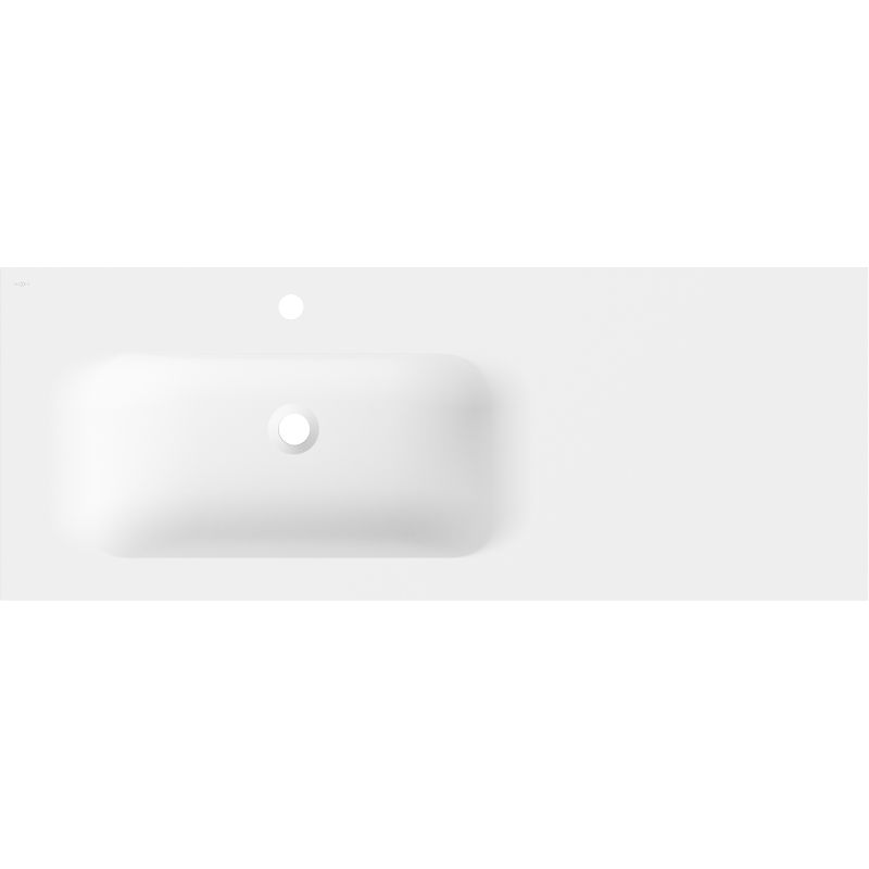 Mexen Vela umyvadlo zapuštěné do desky levé 121 x 46,5 cm, bílý mat - 25231201L