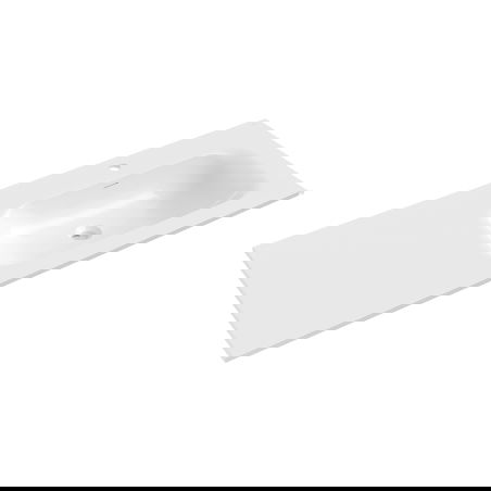 Mexen Vela umyvadlo zapuštěné do desky pravé 121 x 46,5 cm, bílý lesk - 25231200P