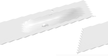 Mexen Vela umyvadlo zapuštěné do desky pravé 121 x 46,5 cm, bílý lesk - 25231200P