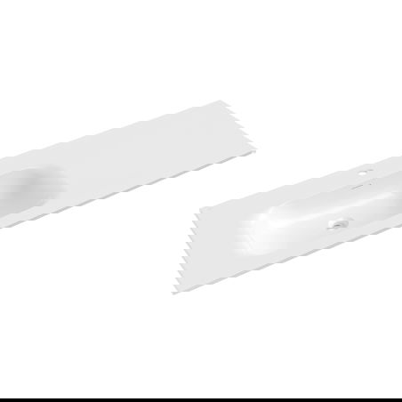 Mexen Vela umyvadlo zapuštěné do desky levé 141 x 46,5 cm, bílý lesk - 25231400L