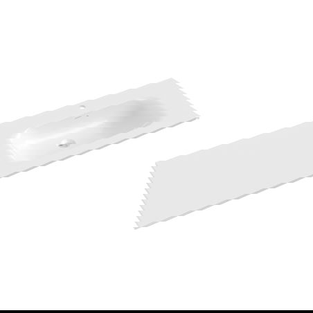 Mexen Vela umyvadlo zapuštěné do desky pravé 141 x 46,5 cm, bílý lesk - 25231400P