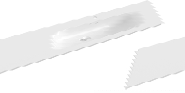 Mexen Vela umyvadlo zapuštěné do desky pravé 141 x 46,5 cm, bílý lesk - 25231400P