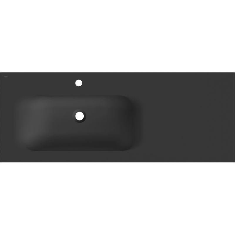 Mexen Vela umyvadlo zapuštěné do desky levé 121 x 46,5 cm, černá matná - 25231271L