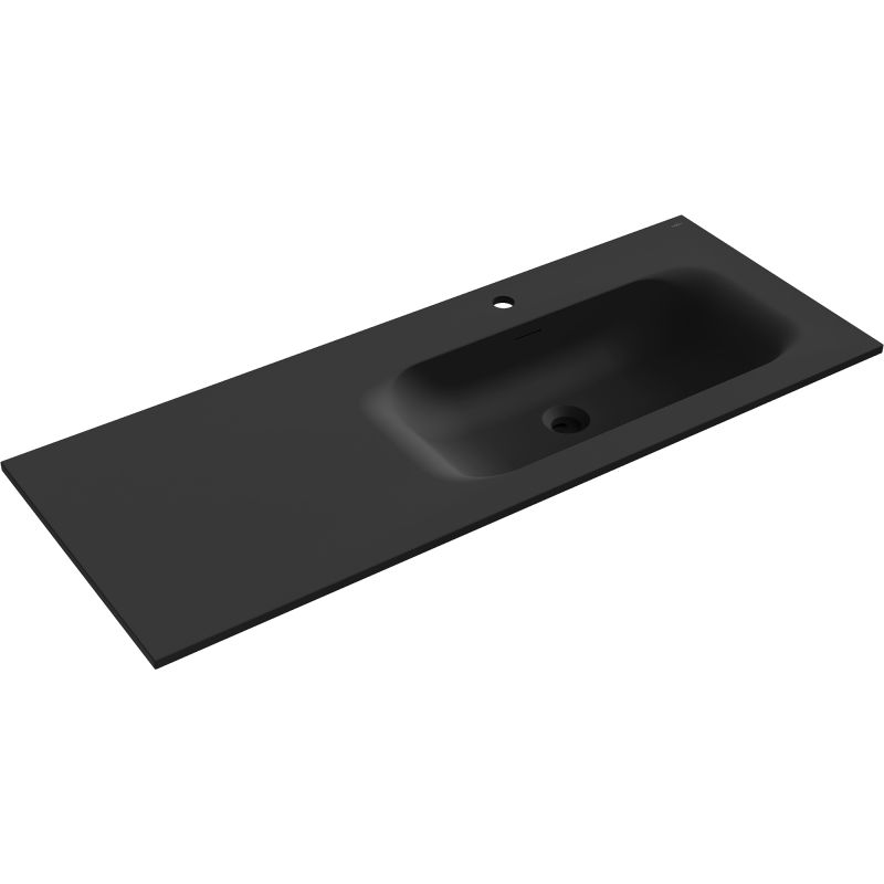 Mexen Vela umyvadlo zapuštěné do desky pravé 121 x 46,5 cm, černá mat - 25231271P