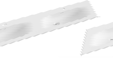 Mexen Vela umyvadlo zapuštěné v desce dvojité 121 x 46,5 cm, bílá matná - 25231201D