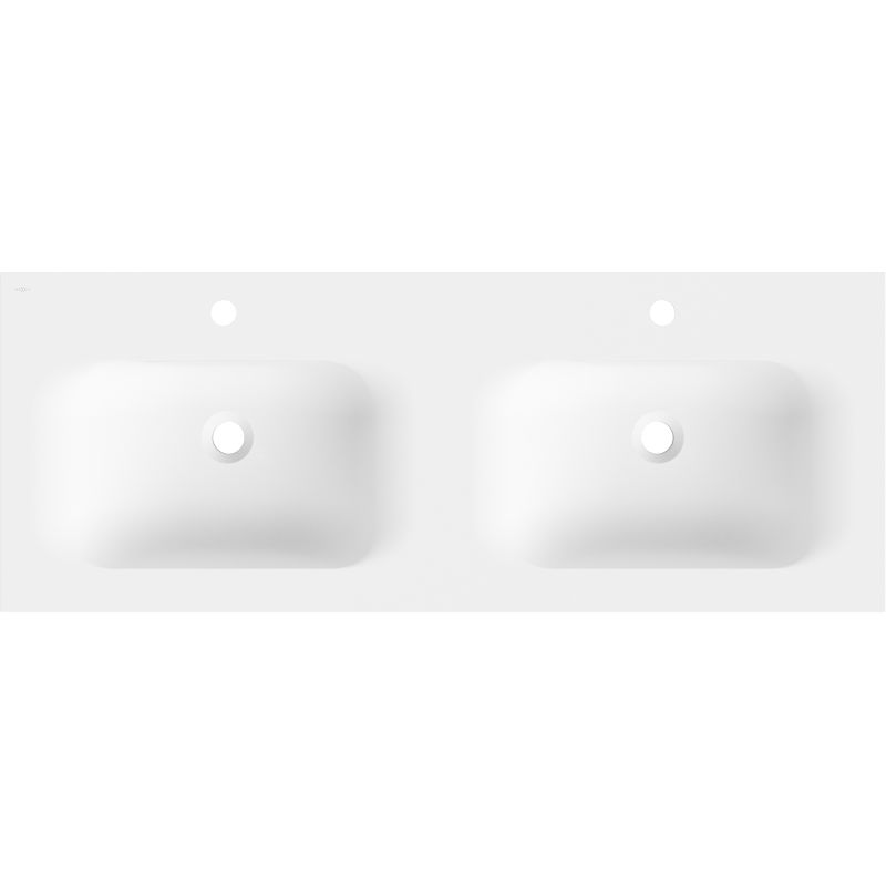 Mexen Vela umyvadlo zapuštěné v desce dvojité 121 x 46,5 cm, bílá matná - 25231201D
