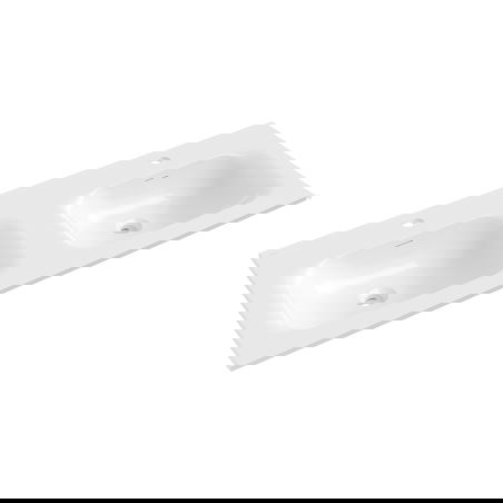 Mexen Vela umyvadlo zapuštěné do desky dvojité 121 x 46,5 cm, bílý lesk - 25231200D