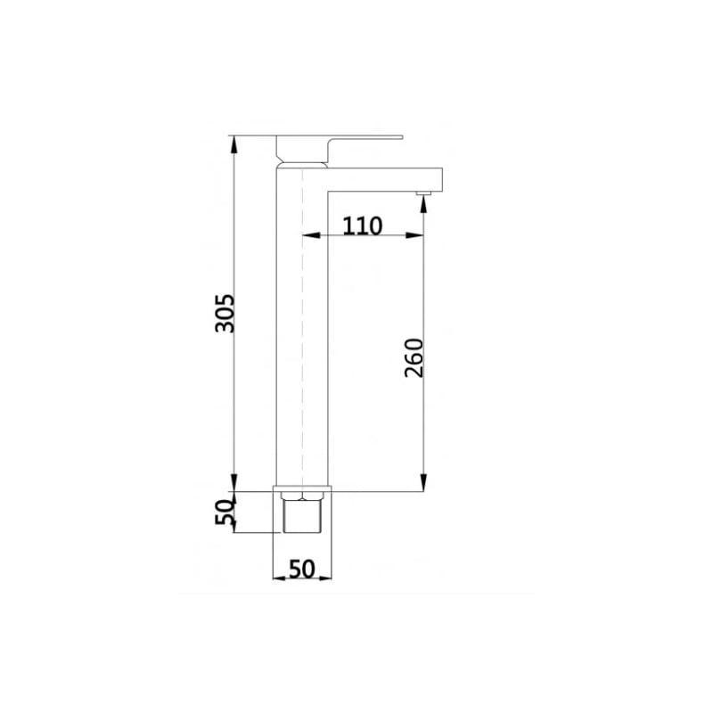 Mexen Cube vysoká umyvadlová baterie, chrom - 72910-00
