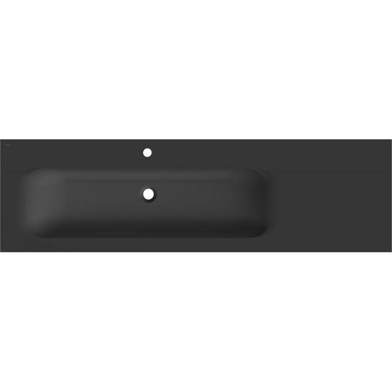 Mexen Vela umyvadlo zapuštěné do desky levé 161 x 46,5 cm, černá matná - 25231671L