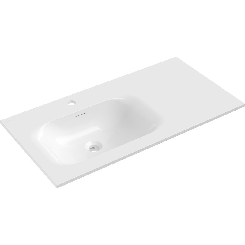 Mexen Vela umyvadlo zapuštěné do desky levé 91 x 46,5 cm, bílý lesk - 25239000L
