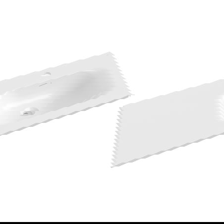 Mexen Vela umyvadlo zapuštěné v desce vpravo 91 x 46,5 cm, bílý lesk - 25239000P