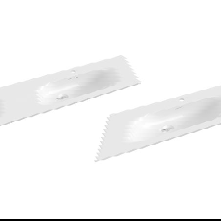 Mexen Vela umyvadlo zapuštěné do desky dvojité 141 x 46,5 cm, bílý lesk - 25231400D