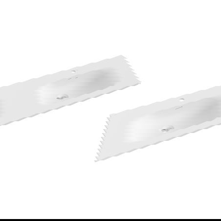 Mexen Vela umyvadlo zapuštěné do desky dvojité 141 x 46,5 cm, bílá matná - 25231401D