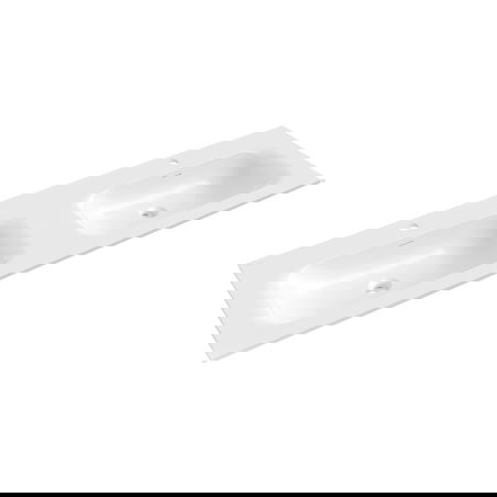 Mexen Vela dvojité umyvadlo zapuštěné v pracovní desce 161 x 46,5 cm, bílý lesk - 25231600D