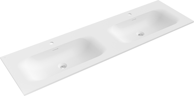 Mexen Vela dvojumyvadlo zapuštěné do desky 161 x 46,5 cm, bílá mat - 25231601D