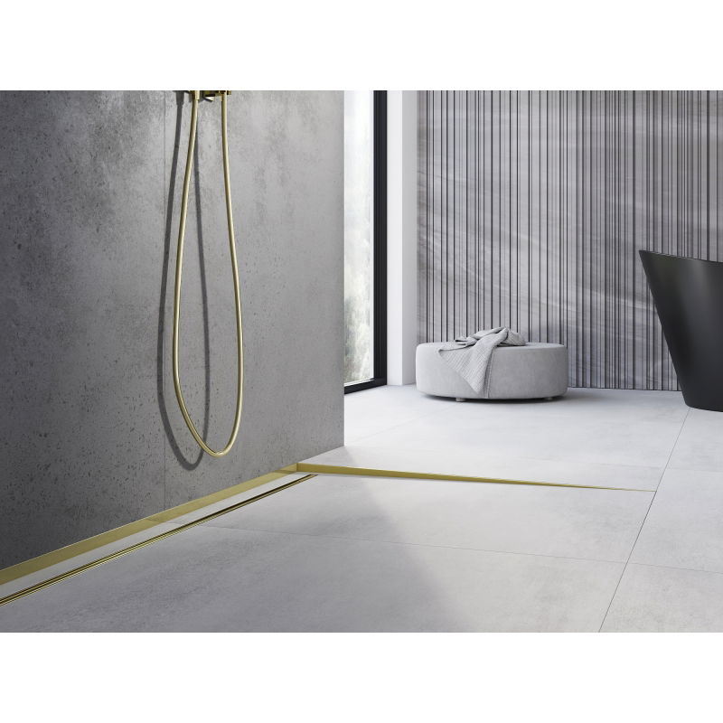 Mexen Line-B podlahová spádová lišta 180 cm pravá, zlatá - 185001180R