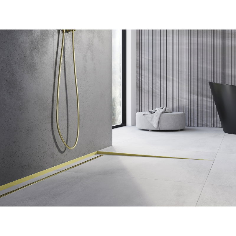 Mexen Line-B podlahová sklonová lišta 180 cm pravá, zlatý kartáčovaný - 185501180R