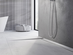 Mexen Line-B podlahová spádová lišta 120 cm levá, inox - 181001120L