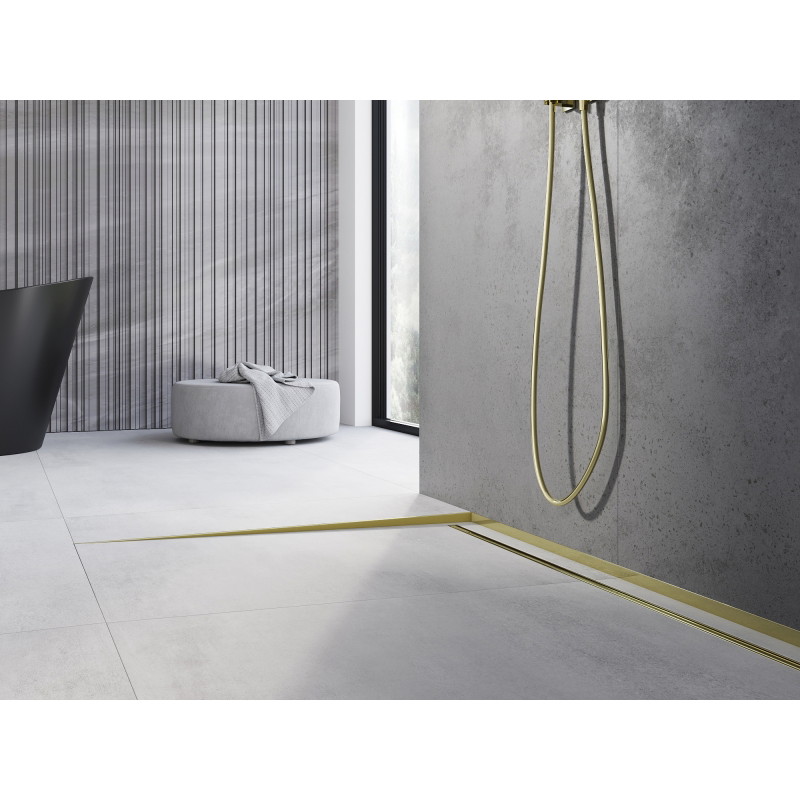 Mexen Line-B podlahová spádová lišta 120 cm, levá, zlatá - 185001120L