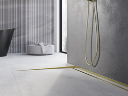 Mexen Line-B podlahový spádový pásek 120 cm levý, zlatý - 185001120L